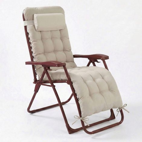 CASABEL chaise pliante Zéro Gravité Terracotta avec coussin