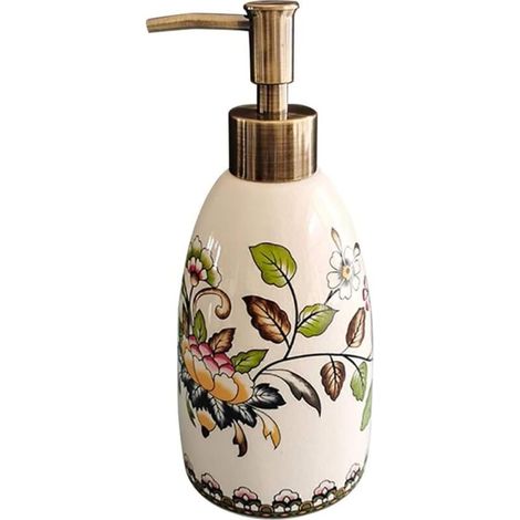 Distributeur de savon à pompe, motif floral rétro (1/5)