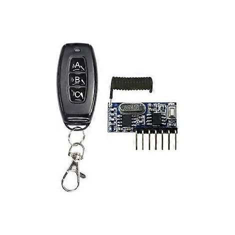 Télécommande sans fil RF 433 MHz, module émetteur et récepteur 4 voies 5 V, télécommande à 3 boutons (1/5)