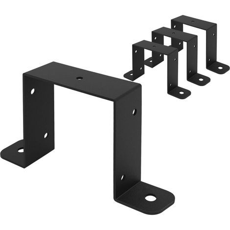 Set of 4 U-shaped fixing brackets for fence panels - Concrete safety clips - Secure anchoring (1/4)