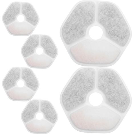 Lot De 6 Filtres pour Fontaine À Chat Cartouches Filtrantes Hexagonales Remplacement du Filtre À Eau pour Chat Retient Les Poils Améliore Le Goût De l'eau Installation Facile (1/5)