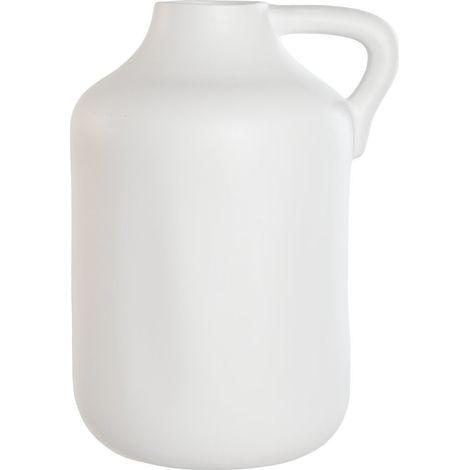 Jarron Gres 35X35X50 Asa Artesanal Blanco (1/4)
