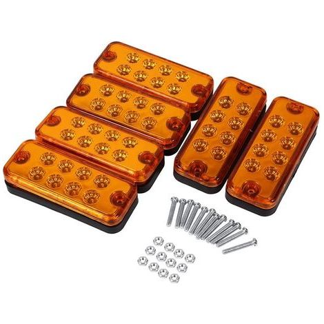 Zoternen – 6-teiliges LED-Seitenmarkierungsleuchten-Set – 8 Hochleistungs-LEDs – Stoßfestes AS-Gehäuse – 12 V für Lkw und Anhänger (1/5)