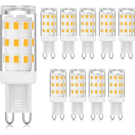 G9 LED-Lampe, 3000 K, Warmweiß, 3 W, G9-Bi-Pin-Sockel, LED-Lampe (entspricht 40 W Halogen), energiesparende G9-Kronleuchter-Glühbirnen, kein Flimmern, nicht dimmbar, 10er-Pack [Cl (1/5)