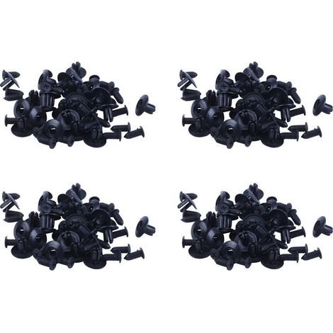 Adatto per 100 rivetti paraurti in plastica a pulsante, per clip di fissaggio sportello, diametro foro 8 mm, colore nero.
