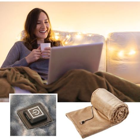 Couverture électrique USB Couverture chauffante électrique en flanelle épaisse pour une utilisation pendant le travail (1/5)