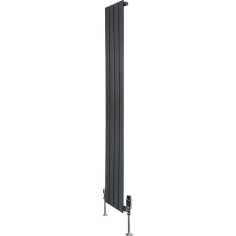 Flat Single Column Radiator & Valves – 1600mm x 280mm – (1/5)