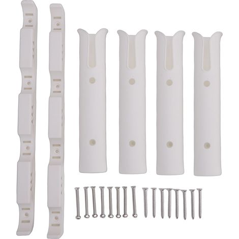 Support de canne à pêche mural pour bateau, 4 Tubes, support vertical en Nylon pour bateaux, Yacht, Kayak, blanc. (1/5)