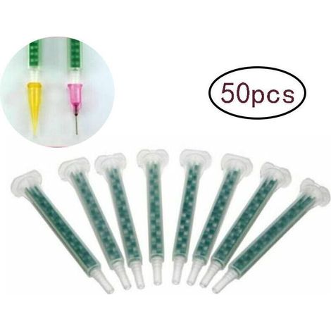 Accessoires pour colle à deux composants: Buses mélangeuses de rechange pour colle à 2 composants, 50 pièces (colle époxy)-Crezuo