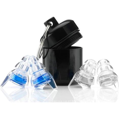 Ear Plugs - 16 x 20 mm Blue Filters - Noise Reduction with Sound Clarity - For Concerts Festivals Music Events - 2 Pieces (1/5)