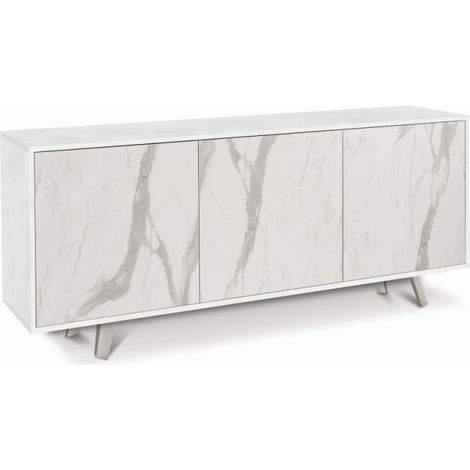 Sideboard mit drei Türen Bianco Ossido Marmor 177x41x h74 cm
