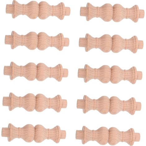 10pièces Balustres Bois Massif pour Escalier pour Décoration Intérieure Réparation Meubles et Projets Bricolage (1/5)