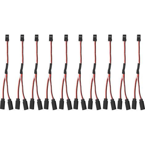 Câble d'extension servo 10 pièces, connecteur femelle-mâle 3 broches, télécommande type Y, 150 mm (5,91 pouces) (1/5)