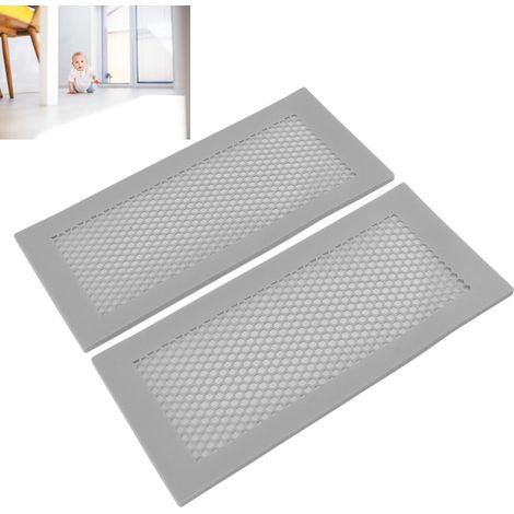 Grille de Vent Sécurisée en Silicone Souple pour Maison [2 Pièces, Gris] - Protège enfants, Débris, Insectes (1/5)