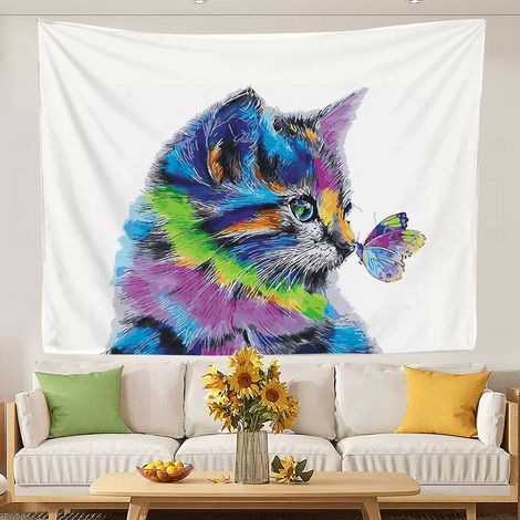 Tapisserie colorée pour chambre à coucher, nappes esthétiques pour lit, décoration intérieure 150x130cm (1/5)