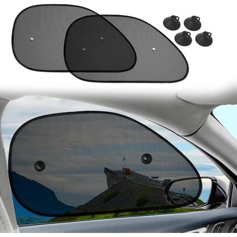 Parasol coche bebé, 2 piezas, 65x38cm, Protección solar coche, Protección solar coche infantil, solar ventana, UV, solar ventana lateral, Negro (1/5)