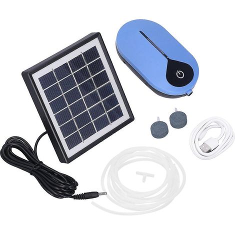 Solarbetriebene Sauerstoffpumpe mit 3 Geschwindigkeitsstufen, hoher Fördermenge und geringem Geräuschpegel, 6 V, 1,5 W, für Aquarien