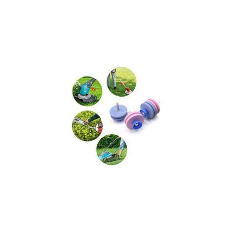 Affûteurs pour lames de tondeuse à gazon (lot de 3) : affûteurs doubles bleus/roses + affûteurs quadruples bleus/roses, affûteurs universels pour lames de tondeuse, scies électriques et tronçonneuses. (1/3)