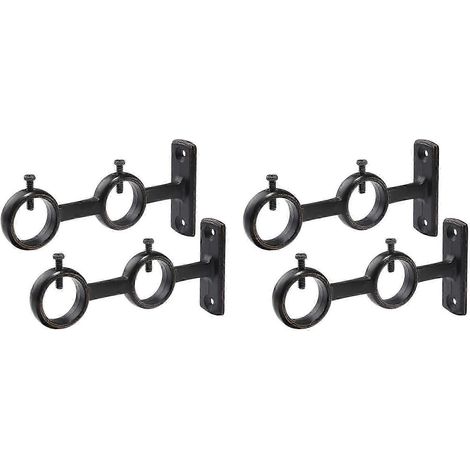 Support de tringle à rideaux, lot de 4 supports doubles pour tringle à rideaux, crochets adaptés au salon et à la chambre. (1/5)