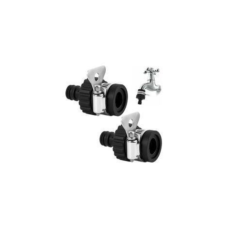 2 Pièces Adaptateur Universel de Robinet pour Tuyau d’Arrosage et Piscine, Connecteur en Caoutchouc et Laiton avec Poignée Métallique, Compatible Robinets Cuisine, Machine à Laver et Jardin (1/4)