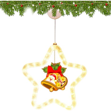 CCYKXA LED-Weihnachtsstern-Fensterbeleuchtung – Hängende Fensterbeleuchtung mit Saugnapf, batteriebetrieben, für Hochzeiten, Feiern und Zuhause (1/5)