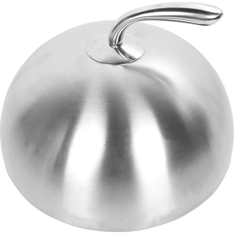 Cloche à hamburger en acier inoxydable de 24 cm, couvercle pour steak et teppanyaki, protège des éclaboussures tout en faisant fondre le fromage (1/5)