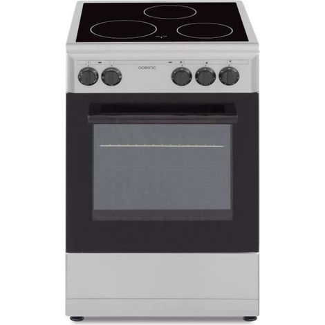 Oceanic – Cuisinière vitrocéramique 50 x 50 cm – Four convection naturelle 48L – Énergie plaque électrique – Nettoyage facile – Silver