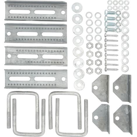 Support de couchette galvanisé orientable réglable robuste pour traverse de remorque bateau 3x3, kit de fixation (1/5)