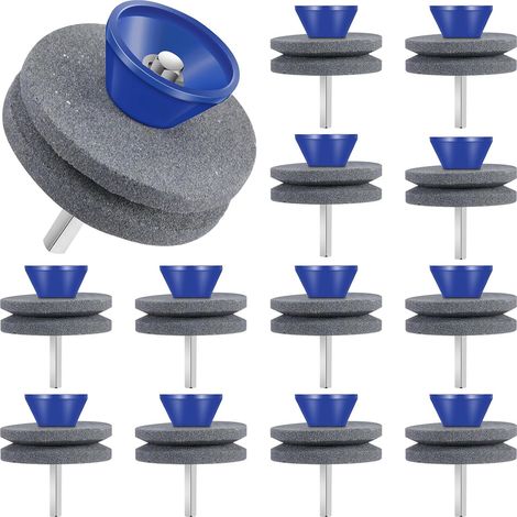 Set di 12 affilalame per tosaerba senza marchio - affilatore universale per lame da tosaerba - punte da trapano - ossido di alluminio - set per tosaerba rotativo (1/4)
