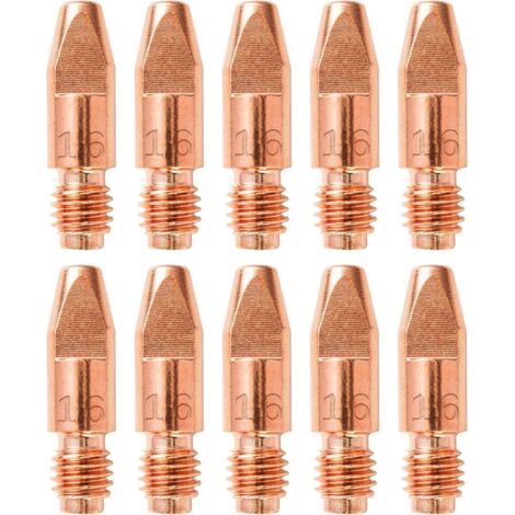 10PCS MIG MB 36KD Accessoires de Soudage 1,6MM Pièces d'usure Pointe de Contact Buses de Soudage 0.062" Torche de Soudage Embout de Contact M8x30mm Accessoires pour Poste à Souder Consommables (1/5)