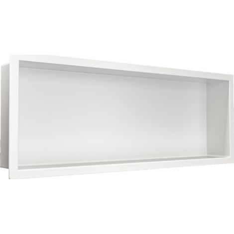 Mensola a incasso Wall-BOX ONE in acciaio inox bianco, 60x20x10 cm (1/4)