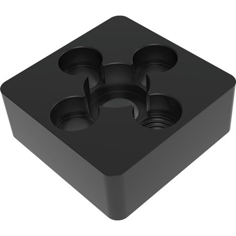 Fath Fußplatte verschraubbar M10 passend zu Item System Aluprofil 40x40mm, Zinkdruckguss schwarz pulverbeschichtet (1/5)
