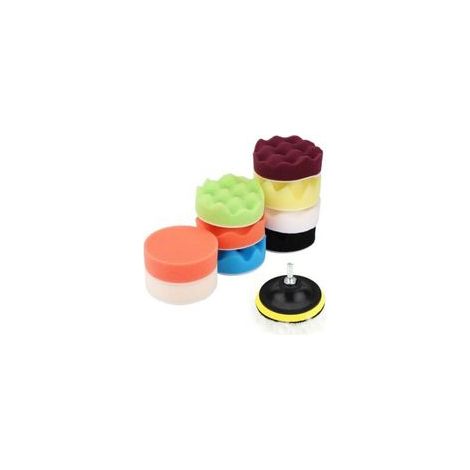 Kit de tampons de polissage éponge 12 pièces 3 pouces pour polisseuse de voiture avec adaptateur (1/4)
