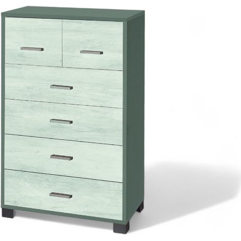 Mobile con 6 cassetti in MDF bianco dimensioni 70x41x112 cm design moderno versatile per soggiorno camera da letto