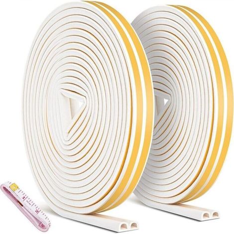 Bande De Joint - Mousse Haute Densité - Pour Porte Et Fenêtre - 20 M - 9 mm X 6 mm - Blanc (1/5)
