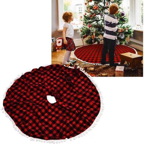 Jupe de sapin de Noël en maille boule de neige, petite taille. (1/5)