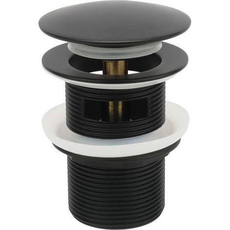 Bouchon de vidange en laiton pour baignoires îlot, bonde de vidange rétractable pour baignoires îlot, compatible avec la plupart des baignoires îlot (noir mat) (1/5)