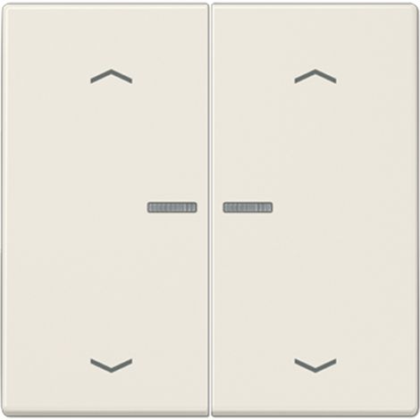 JUNG HOME Pulsador doble, con símbolos de flecha, con guía de luz, Duroplast, serie LS, blanco BT LS 17102 P