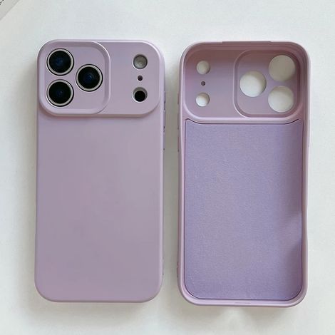 (iPhone 13 Pro Max violet clair) Coque de téléphone en silicone liquide pour iPhone, matériau TPU pour une protection contre les chocs.
