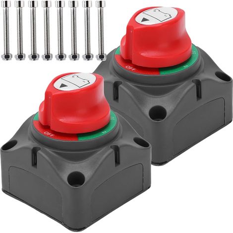 2 x 12 V 24 48 V Circuit Breaker Battery Isolator Switch, Battery Isolator Switch for Cars, Campers, Trucks, Boats, Yachts (1/5)