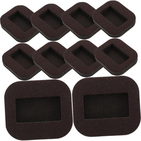 Protections pour pieds de chaise, 10 patins carrés en feutre marron (1/5)
