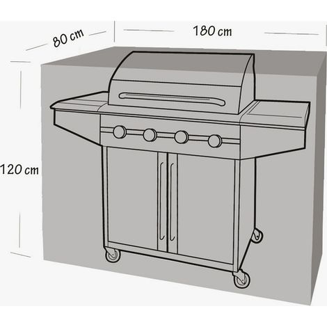 Werka Pro – Housse de protection barbecue et plancha 180 x 80 x 120 cm – Polyéthylène 90g/m² – Résistante aux intempéries – Forme rectangulaire - CM 180 X