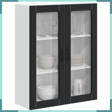 885156 Meuble mural de cuisine Noir 80 x 31 x 100 cm Bois d'ingénierie (1/5)