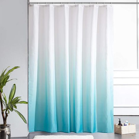 Rideau Douche Polyester 120x200cm Anti-Moisissure 12 Anneaux (1/4)