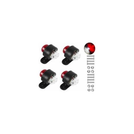 Convient pour les feux de position latéraux à LED, 12-24 V blanc/rouge, feux de signalisation double face, feux de stationnement pour camions et remorques, et feux de position latéraux. (1/2)