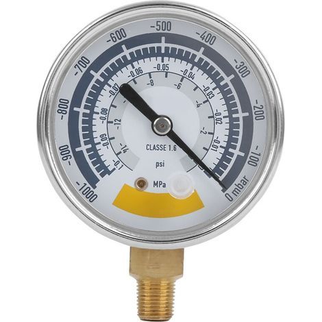 Manomètre chauffage central 0-14 psi – Acier inoxydable 304 – Connecteur NPT 1/8 pouces – Lecture facile des valeurs de pression - 0-14psi (1/5)