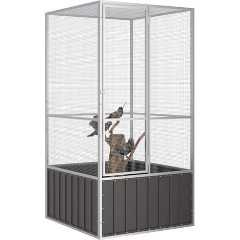 Cage à oiseaux Anthracite 111x107x211,5 cm Acier galvanisé (1/5)