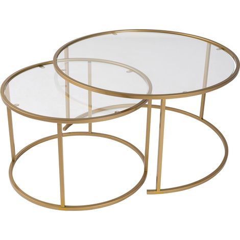 Tavolino da caffè, tavolo da soggiorno, tavolino laterale Set Gold (1/5)