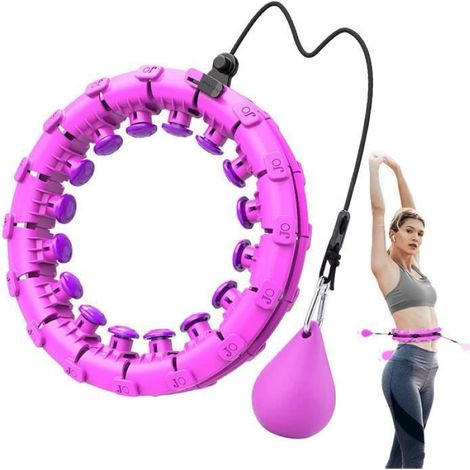 Anneau De Fitness Hula Hoop - 24 Segments Mobiles Réglables - Diamètre Max 120 Cm - Pour Massage Et Renforcement Abdominal - 1 Pièce (1/4)