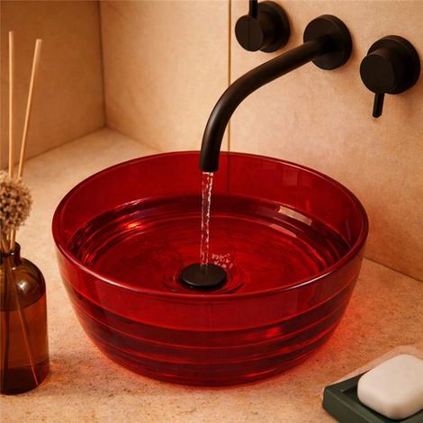 Exagonshop Lavabo 40 cm ciotola da appoggio Ischia in resina